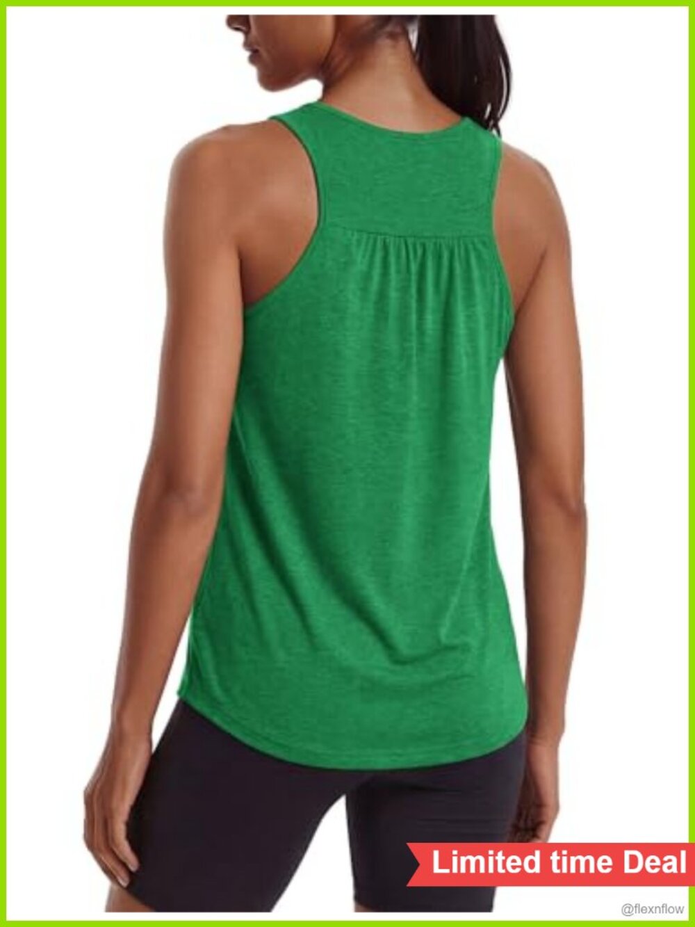 Sleeveless Racerback Workout Tank Top for Women with Scoop Neck & Curved Hem